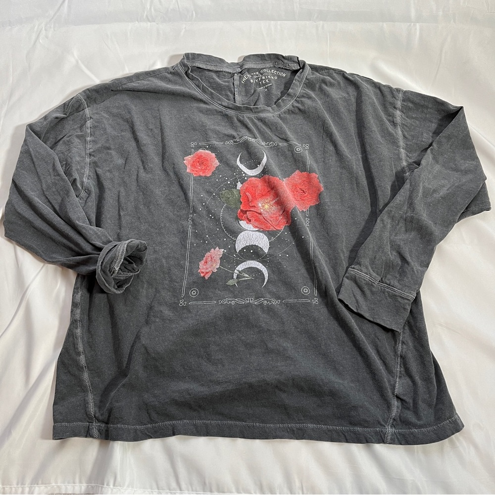 Oversized Rose and Moon Long Sleeve